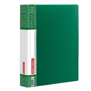 Папка на 2 кольцах BRAUBERG "Contract", 35 мм, зеленая, до 270 листов, 0,9 мм, 221794 - фото 2611398