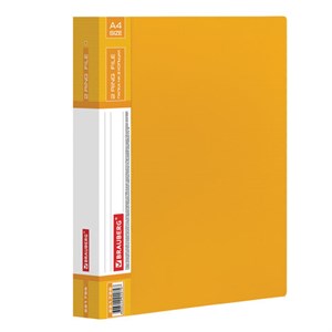 Папка на 2 кольцах BRAUBERG "Contract", 35 мм, желтая, до 270 листов, 0,9 мм, 221795 - фото 2611409