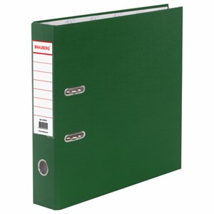 Папка-регистратор BRAUBERG с покрытием из ПВХ, 70 мм, зеленая (удвоенный срок службы), 221818 - фото 2611462