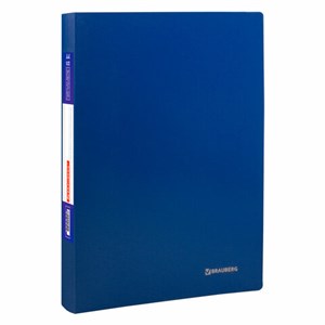Папка 80 вкладышей BRAUBERG "Office", синяя, 0,8 мм, 222638 - фото 2612501