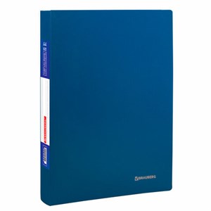 Папка 100 вкладышей BRAUBERG "Office", синяя, 0,8 мм, 222640 - фото 2612503