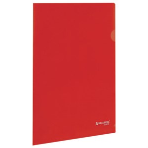 Папка-уголок жесткая, непрозрачная BRAUBERG, красная, 0,15 мм, 224879 - фото 2614400