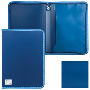 Папка на молнии пластиковая BRAUBERG "Contract", А4, 335х242 мм, внутренний карман, синяя, 225161 - фото 2614727