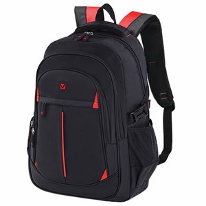 Рюкзак BRAUBERG TITANIUM универсальный, 3 отделения, черный, красные вставки, 45х28х18 см, 226376 - фото 2615941