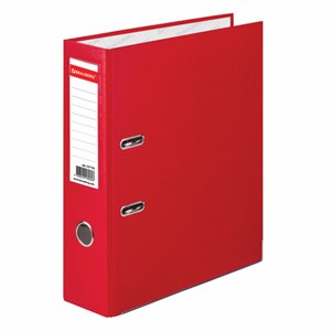 Папка-регистратор BRAUBERG с покрытием из ПВХ, 80 мм, с уголком, красная (удвоенный срок службы), 227192 - фото 2617040