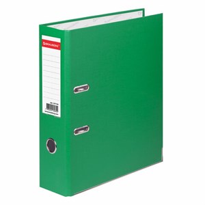 Папка-регистратор BRAUBERG с покрытием из ПВХ, 80 мм, с уголком, зеленая (удвоенный срок службы), 227193 - фото 2617043