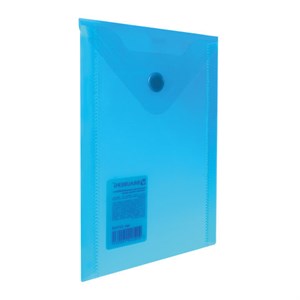 Папка-конверт с кнопкой МАЛОГО ФОРМАТА (105х148 мм), А6, синяя, 0,18 мм, BRAUBERG, 227317 - фото 2617472