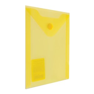 Папка-конверт с кнопкой МАЛОГО ФОРМАТА (105х148 мм), А6, желтая, 0,18 мм, BRAUBERG, 227319 - фото 2617486
