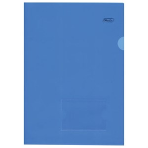 Папка-уголок с карманом для визитки, А4, синяя, 0,18 мм, AGкм4 00102, V246955 - фото 2617810