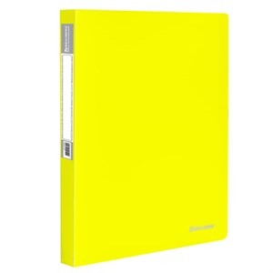 Папка 40 вкладышей BRAUBERG "Neon", 25 мм, неоновая желтая, 700 мкм, 227453 - фото 2618076