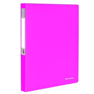 Папка 40 вкладышей BRAUBERG "Neon", 25 мм, неоновая розовая, 700 мкм, 227454 - фото 2618077