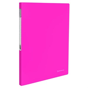 Папка с металлическим скоросшивателем и внутренним карманом BRAUBERG "Neon", 16 мм, розовая, до 100 листов, 0,7 мм, 227466 - фото 2618190