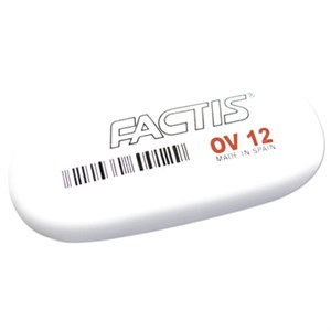 Ластик большой FACTIS OV 12 (Испания), 61х28х13 мм, белый, овальный, CMFOV12 - фото 2620948
