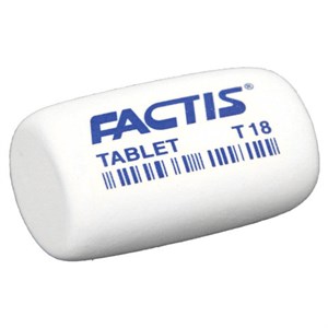 Ластик FACTIS Tablet T 18 (Испания), 45х28х13 мм, белый, скошенный край, CMFT18 - фото 2620956