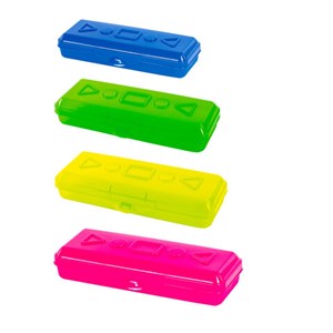 Пенал пластиковый ПИФАГОР тонированный, ассорти 4 цвета, 20х7х4 см, 228113 - фото 2621041