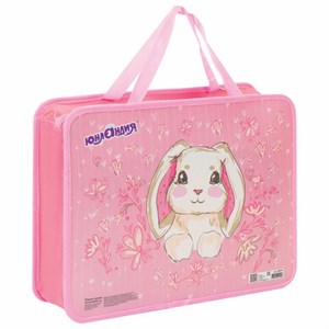 Папка на молнии с ручками ЮНЛАНДИЯ А4, 1 отделение, пластик, ширина 80 мм, "Bunny", 228174 - фото 2621050