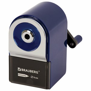 Точилка механическая BRAUBERG "ORIGINAL", для чернографитных и цветных карандашей, крепление к столу, корпус синий, 228480 - фото 2621163