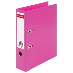 Папка-регистратор BRAUBERG "EXTRA", 75 мм, розовая, двустороннее покрытие пластик, металлический уголок, 228575 - фото 2621195
