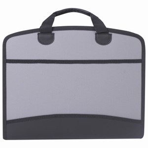 Папка-портфель пластиковая BRAUBERG А4+ (375х305х60 мм), 4 отделения, 2 кармана, серая, 228685 - фото 2621294