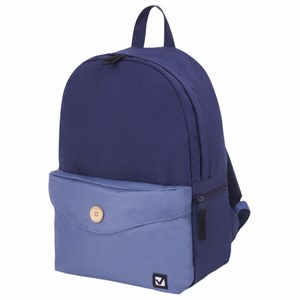 Рюкзак BRAUBERG SYDNEY универсальный, карман с пуговицей, сине-голубой, 38х27х12 см, 228838 - фото 2621830