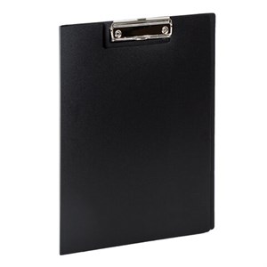 Папка-планшет STAFF, А4 (310х230 мм), с прижимом и крышкой, пластик, черная, 0,5 мм, 229221 - фото 2623755