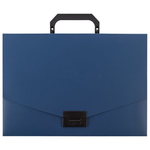Портфель пластиковый STAFF А4 (320х225х36 мм), без отделений, синий, 229240 - фото 2623883