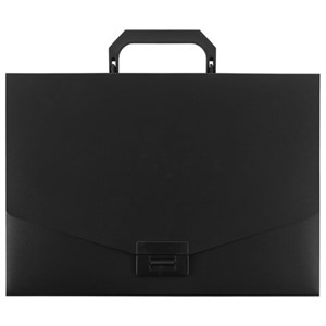 Портфель пластиковый STAFF А4 (320х225х36 мм), без отделений, черный, 229241 - фото 2623923