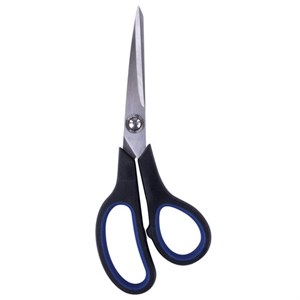 Ножницы BRAUBERG "Soft Grip", 190 мм, черно-синие, резиновые вставки, 3-х сторонняя заточка, 230762 - фото 2626622