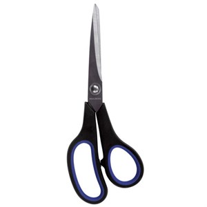 Ножницы BRAUBERG "Soft Grip", 216 мм, черно-синие, резиновые вставки, 3-х сторонняя заточка, 230763 - фото 2626626