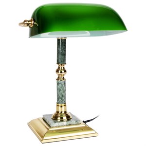 Светильник настольный из мрамора GALANT, основание - зеленый мрамор с золотистой отделкой, 231197 - фото 2627170
