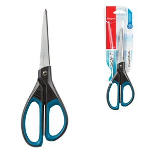 Ножницы MAPED (Франция) "Essentials Soft", 210 мм, прорезиненные ручки, черно-синие, европодвес, 468310, 469210, 468310 - фото 2628281