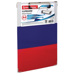 Доска-планшет BRAUBERG "Flag" с прижимом А4 (226х315 мм), российский флаг, картон/ламинированная бумага, 232235 - фото 2628440