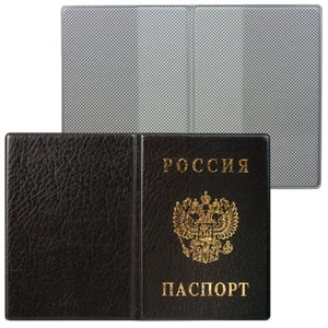 Обложка для паспорта с гербом, ПВХ, черная, ДПС, 2203.В-107 - фото 2630238
