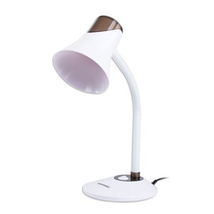 Настольная лампа-светильник SONNEN OU-607, на подставке, цоколь Е27, белый/коричневый, 236680 - фото 2630822