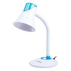Настольная лампа-светильник SONNEN OU-607, на подставке, цоколь Е27, белый/синий, 236681 - фото 2630825