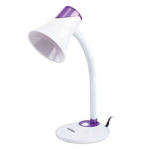 Настольная лампа-светильник SONNEN OU-607, на подставке, цоколь Е27, белый/фиолетовый, 236682 - фото 2630827