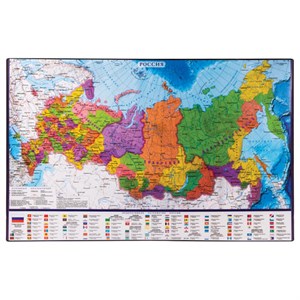 Коврик-подкладка настольный для письма (590х380 мм), с картой России, BRAUBERG, 236776 - фото 2631100