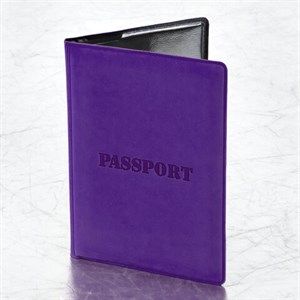 Обложка для паспорта, мягкий полиуретан, "PASSPORT", фиолетовая, STAFF, 237608 - фото 2637069