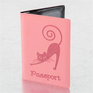 Обложка для паспорта, мягкий полиуретан, "Кошка", персиковая, STAFF, 237615 - фото 2637074