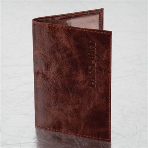 Обложка для паспорта натуральная кожа пулап, "Passport", кожаные карманы, коричневая, BRAUBERG, 238197 - фото 2637408