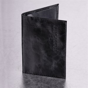 Обложка для паспорта натуральная кожа пулап, "Passport", кожаные карманы, черная, BRAUBERG, 238198 - фото 2637409
