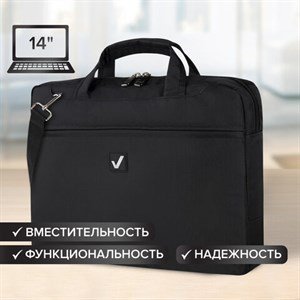 Сумка-портфель BRAUBERG с отделением для ноутбука 13-14", "Chance", 3 кармана, черная, 36х28х5 см, 240455 - фото 2638064
