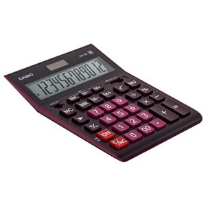 Калькулятор настольный CASIO GR-12С-WR (210х155 мм), 12 разрядов, двойное питание, БОРДОВЫЙ, GR-12C-WR-W-EP - фото 2638824