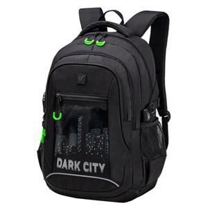 Рюкзак BRAUBERG CONTENT универсальный, 3 отделения, светоотражающий принт, "Dark city", 47х33х18 см, 270763 - фото 2642504