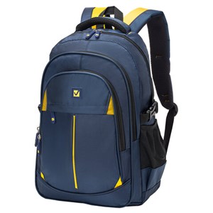 Рюкзак BRAUBERG TITANIUM универсальный, 3 отделения, синий, желтые вставки, 45х28х18 см, 270768 - фото 2642551