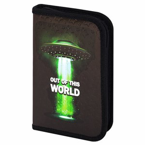 Пенал ЮНЛАНДИЯ, 1 отделение, металлизированный картон, конгрев, 19х11 см, "Out of this world", 271038 - фото 2644384