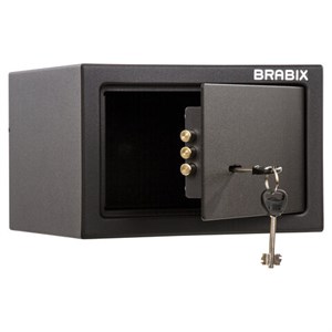 Сейф мебельный BRABIX "SF-170KL", 170х260х230 мм, ключевой замок, черный, 291142, S103BR210514 - фото 2653337