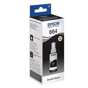 Чернила EPSON 664 (T6641) для СНПЧ Epson L100/L110/L200/L210/L300/L456/L550, черные, ОРИГИНАЛЬНЫЕ, C13T66414A/198 - фото 2655765