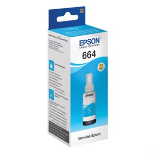 Чернила EPSON 664 (T6642) для СНПЧ Epson L100/L110/L200/L210/L300/L456/L550, голубые, ОРИГИНАЛЬНЫЕ, C13T66424A - фото 2655769