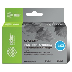 Картридж струйный CACTUS (CS-CB321N) для HP Photosmart 5510/6510/7510, черный - фото 2656470